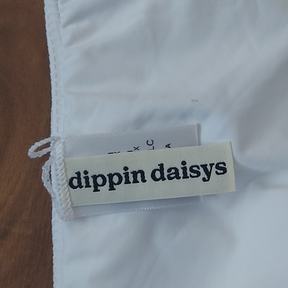 NWT Dippin Daisys Nocturnal Bikini Bottoms. White Textured Cheeky Size XL - Picture 7 of 10